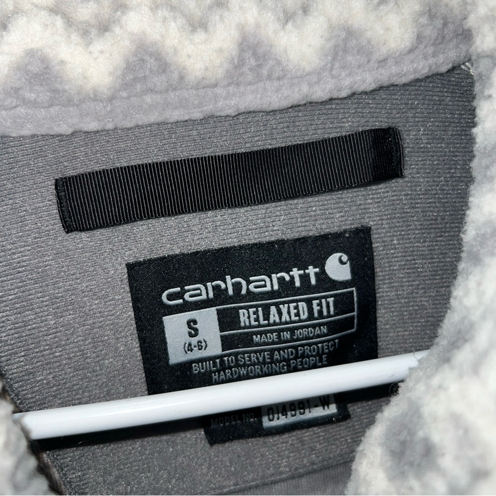 Carhartt Pile Fleece Jacket Relaxed Fit Pullover Quarter Snap Aztec Women Small - Picture 5 of 8
